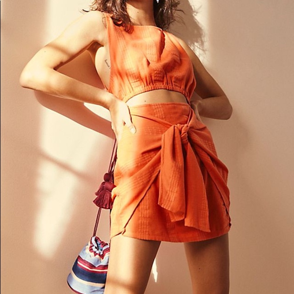 Free People Open Bar Mini Dress (wild papaya)